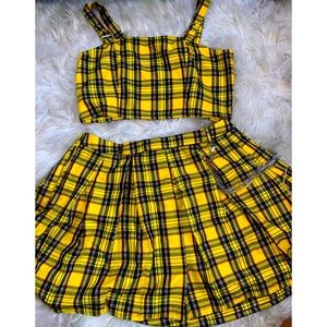 Two Piece Set (Skirt w/chain and Crop Top)